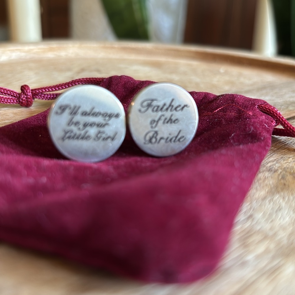 Silver Cufflinks for Father of the Bride - Picture 2 of 10